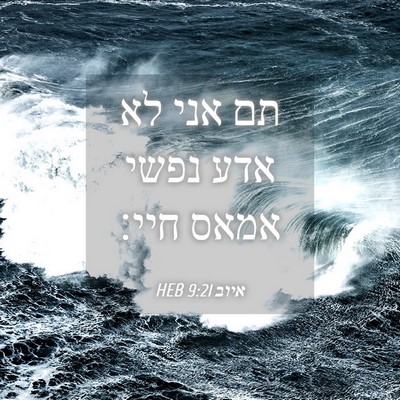 Picture 04 - איוב 9:21 HEB - תם אני לא אדע נפשי אמאס - Bible Verse Picture