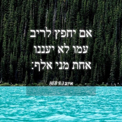 Picture 04 - איוב 9:3 HEB - אם יחפץ לריב עמו לא יעננו - Bible Verse Picture