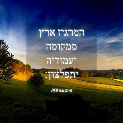 Picture 04 - איוב 9:6 HEB - המרגיז ארץ ממקומה ועמודיה - Bible Verse Picture