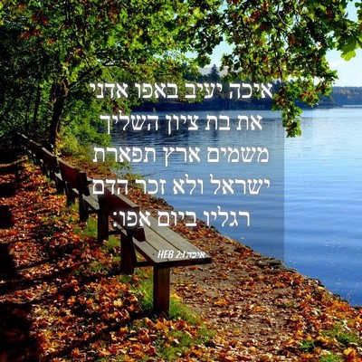 Picture 04 - איכה 2:1 HEB - איכה יעיב באפו אדני את בת - Bible Verse Picture