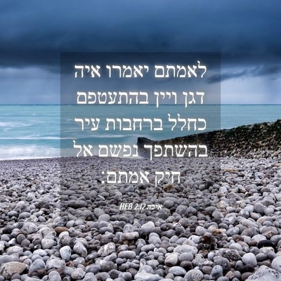 Picture 04 - איכה 2:12 HEB - לאמתם יאמרו איה דגן ויין - Bible Verse Picture