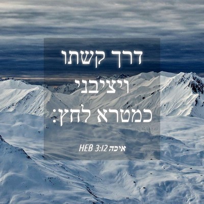 Picture 04 - איכה 3:12 HEB - דרך קשתו ויציבני כמטרא - Bible Verse Picture