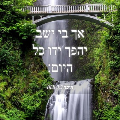Picture 04 - איכה 3:3 HEB - אך בי ישב יהפך ידו כל - Bible Verse Picture