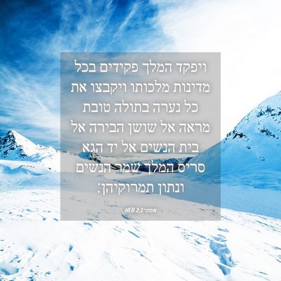 Picture 04 - אסתר 2:3 HEB - ויפקד המלך פקידים בכל - Bible Verse Picture