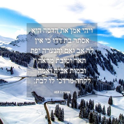 Picture 04 - אסתר 2:7 HEB - ויהי אמן את הדסה היא אסתר - Bible Verse Picture