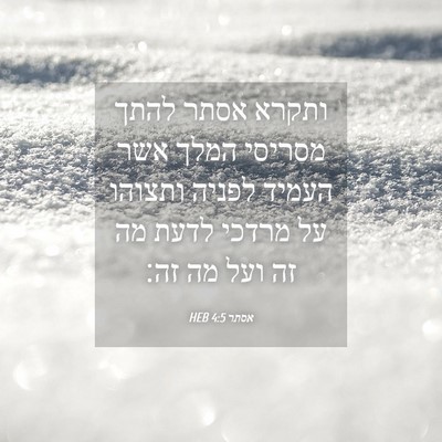Picture 04 - אסתר 4:5 HEB - ותקרא אסתר להתך מסריסי - Bible Verse Picture