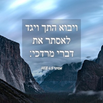 Picture 04 - אסתר 4:9 HEB - ויבוא התך ויגד לאסתר את - Bible Verse Picture