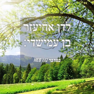 Picture 04 - במדבר 1:12 HEB - לדן אחיעזר בן - Bible Verse Picture