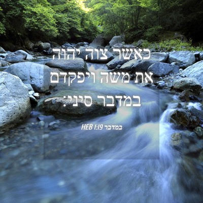 Picture 04 - במדבר 1:19 HEB - כאשר צוה יהוה את משה ויפקדם - Bible Verse Picture