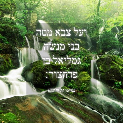 Picture 04 - במדבר 10:23 HEB - ועל צבא מטה בני מנשה גמליאל - Bible Verse Picture