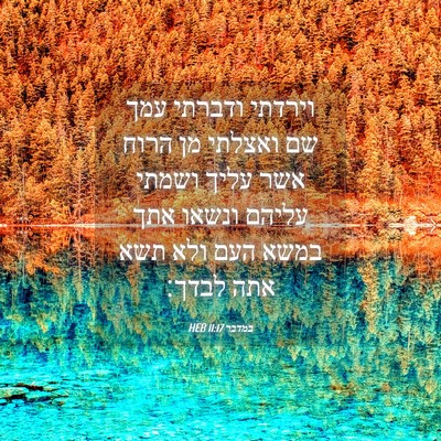 Picture 04 - במדבר 11:17 HEB - וירדתי ודברתי עמך שם - Bible Verse Picture