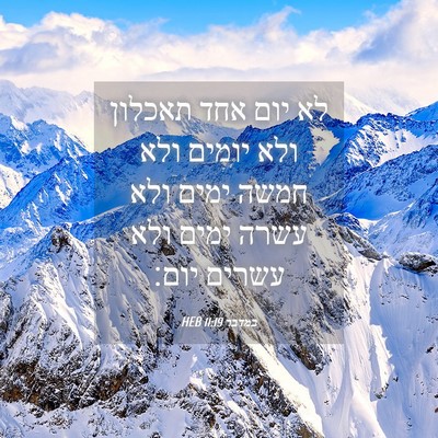 Picture 04 - במדבר 11:19 HEB - לא יום אחד תאכלון ולא יומים - Bible Verse Picture