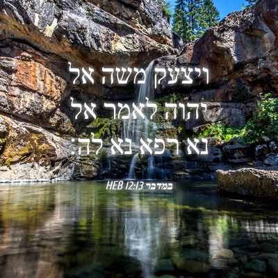 Picture 04 - במדבר 12:13 HEB - ויצעק משה אל יהוה לאמר אל - Bible Verse Picture