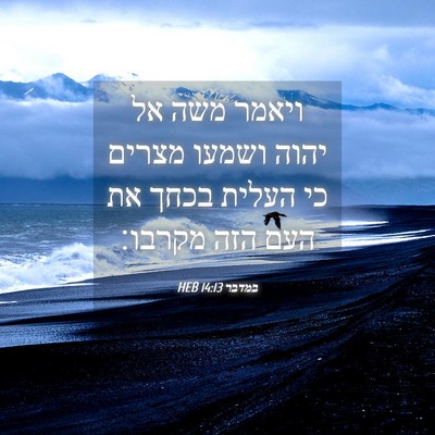 Picture 04 - במדבר 14:13 HEB - ויאמר משה אל יהוה ושמעו - Bible Verse Picture