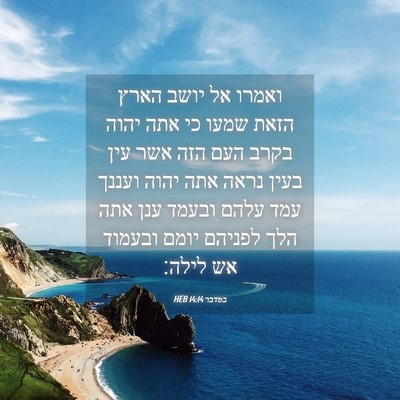 Picture 04 - במדבר 14:14 HEB - ואמרו אל יושב הארץ הזאת - Bible Verse Picture