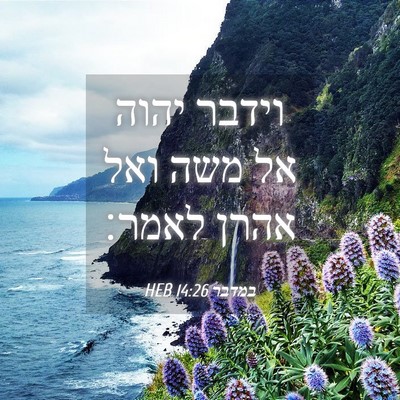 Picture 04 - במדבר 14:26 HEB - וידבר יהוה אל משה ואל אהרן - Bible Verse Picture
