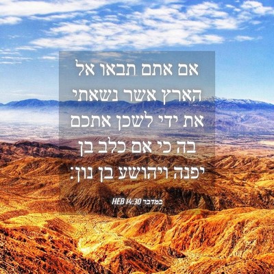 Picture 04 - במדבר 14:30 HEB - אם אתם תבאו אל הארץ אשר - Bible Verse Picture