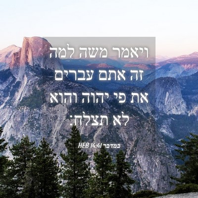 Picture 04 - במדבר 14:41 HEB - ויאמר משה למה זה אתם עברים - Bible Verse Picture