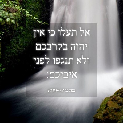 Picture 04 - במדבר 14:42 HEB - אל תעלו כי אין יהוה בקרבכם - Bible Verse Picture
