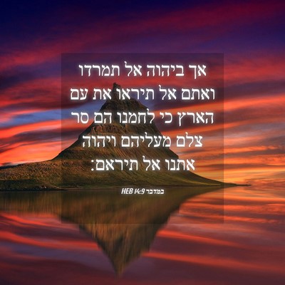 Picture 04 - במדבר 14:9 HEB - אך ביהוה אל תמרדו ואתם אל - Bible Verse Picture
