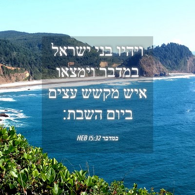 Picture 04 - במדבר 15:32 HEB - ויהיו בני ישראל במדבר - Bible Verse Picture