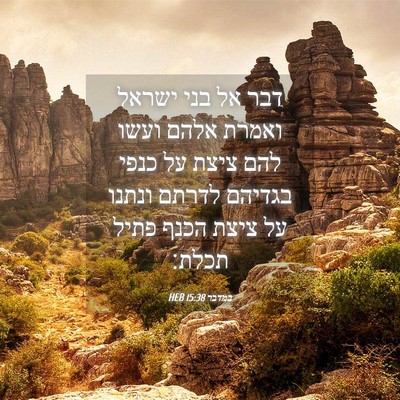 Picture 04 - במדבר 15:38 HEB - דבר אל בני ישראל ואמרת אלהם - Bible Verse Picture