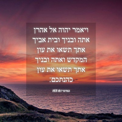 Picture 04 - במדבר 18:1 HEB - ויאמר יהוה אל אהרן אתה - Bible Verse Picture