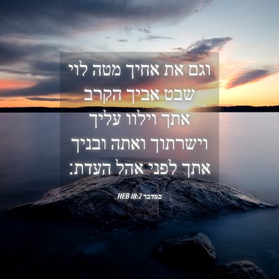 Picture 04 - במדבר 18:2 HEB - וגם את אחיך מטה לוי שבט - Bible Verse Picture