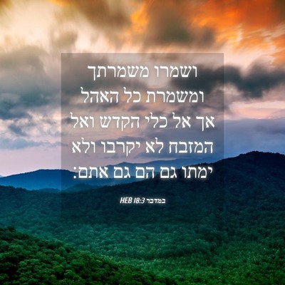 Picture 04 - במדבר 18:3 HEB - ושמרו משמרתך ומשמרת כל - Bible Verse Picture