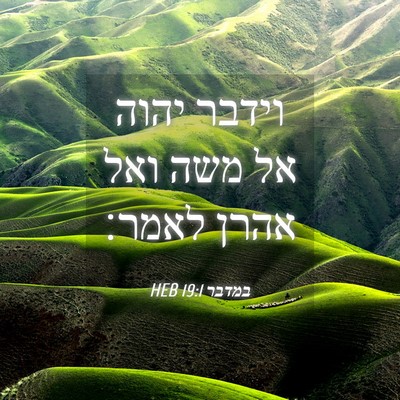 Picture 04 - במדבר 19:1 HEB - וידבר יהוה אל משה ואל אהרן - Bible Verse Picture