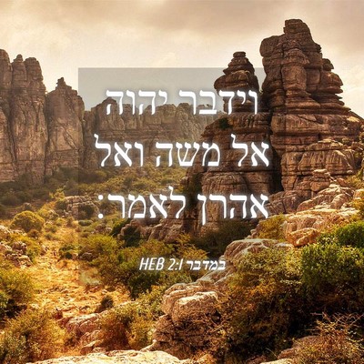 Picture 04 - במדבר 2:1 HEB - וידבר יהוה אל משה ואל אהרן - Bible Verse Picture