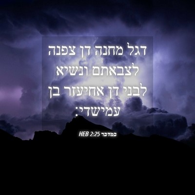 Picture 04 - במדבר 2:25 HEB - דגל מחנה דן צפנה לצבאתם - Bible Verse Picture