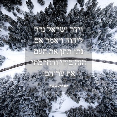 Picture 04 - במדבר 21:2 HEB - וידר ישראל נדר ליהוה ויאמר - Bible Verse Picture