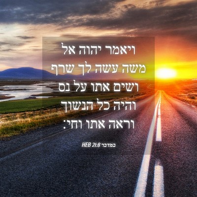 Picture 04 - במדבר 21:8 HEB - ויאמר יהוה אל משה עשה לך - Bible Verse Picture