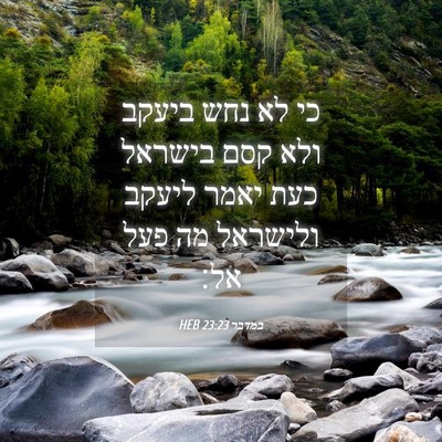 Picture 04 - במדבר 23:23 HEB - כי לא נחש ביעקב ולא קסם - Bible Verse Picture
