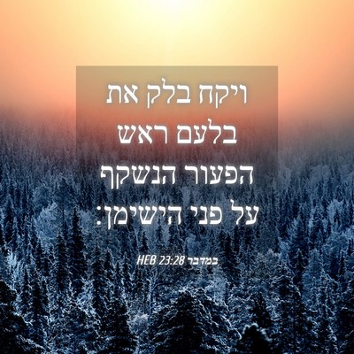 Picture 04 - במדבר 23:28 HEB - ויקח בלק את בלעם ראש הפעור - Bible Verse Picture