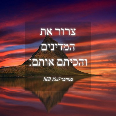 Picture 04 - במדבר 25:17 HEB - צרור את המדינים והכיתם - Bible Verse Picture