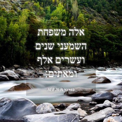 Picture 04 - במדבר 26:14 HEB - אלה משפחת השמעני שנים - Bible Verse Picture