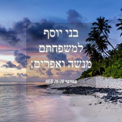 Picture 04 - במדבר 26:28 HEB - בני יוסף למשפחתם מנשה - Bible Verse Picture
