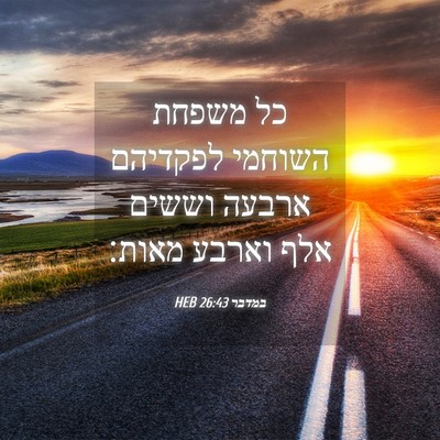 Picture 04 - במדבר 26:43 HEB - כל משפחת השוחמי לפקדיהם - Bible Verse Picture