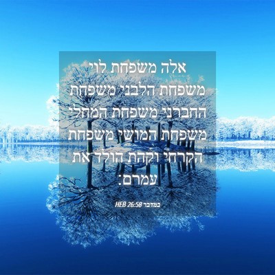 Picture 04 - במדבר 26:58 HEB - אלה משפחת לוי משפחת הלבני - Bible Verse Picture