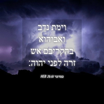 Picture 04 - במדבר 26:61 HEB - וימת נדב ואביהוא בהקריבם - Bible Verse Picture