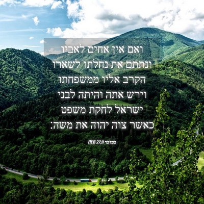 Picture 04 - במדבר 27:11 HEB - ואם אין אחים לאביו ונתתם את - Bible Verse Picture