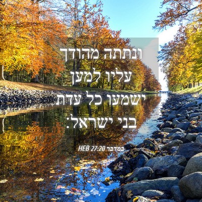 Picture 04 - במדבר 27:20 HEB - ונתתה מהודך עליו למען - Bible Verse Picture