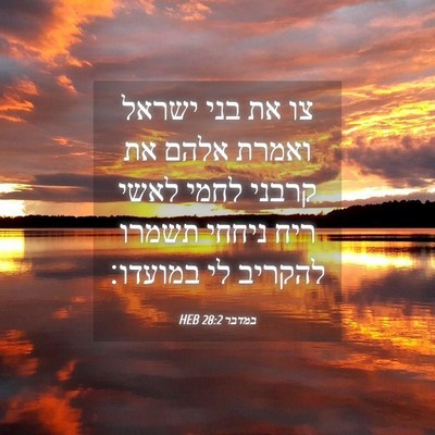Picture 04 - במדבר 28:2 HEB - צו את בני ישראל ואמרת אלהם - Bible Verse Picture