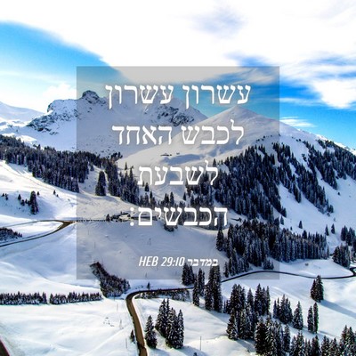 Picture 04 - במדבר 29:10 HEB - עשרון עשרון לכבש האחד - Bible Verse Picture