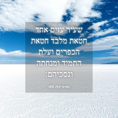 Picture 04 - במדבר 29:11 HEB - שעיר עזים אחד חטאת מלבד - Bible Verse Picture