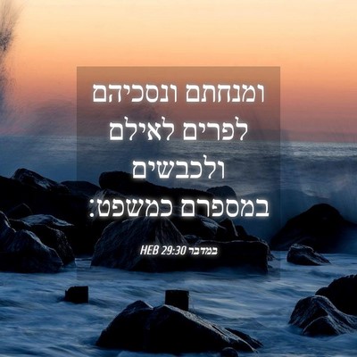 Picture 04 - במדבר 29:30 HEB - ומנחתם ונסכיהם לפרים לאילם - Bible Verse Picture