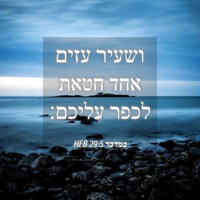 Picture 04 - במדבר 29:5 HEB - ושעיר עזים אחד חטאת לכפר - Bible Verse Picture