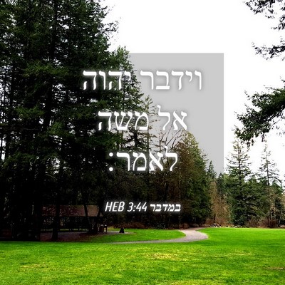 Picture 04 - במדבר 3:44 HEB - וידבר יהוה אל משה - Bible Verse Picture